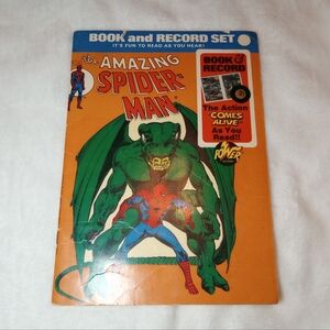 Vtg The Amazing Spider Man Power Records Book and Record Set 1974 The Dragonmen